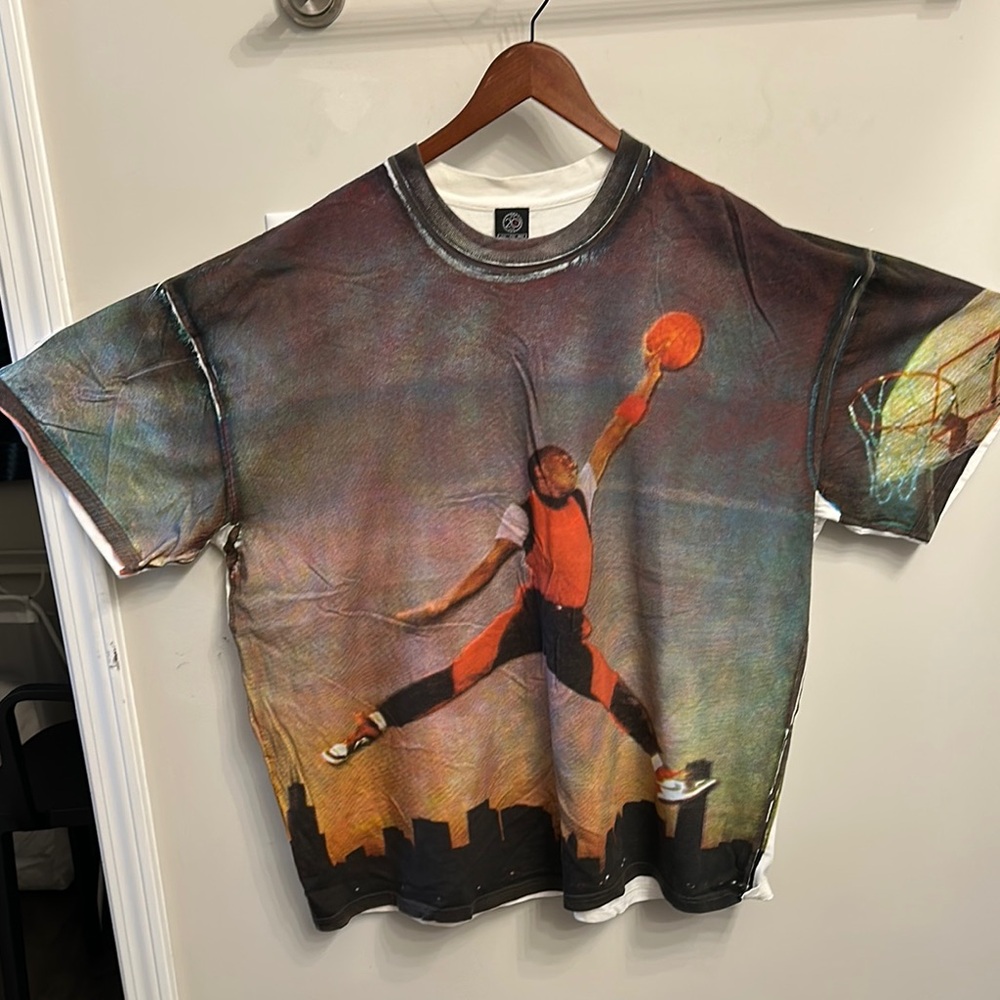 Vintage Jordan Air Graphic T-Shirt - Black and Red Shirt. Super Rare.
